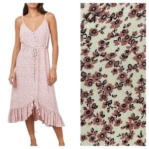 Rails Pink Cream Floral Print Frida Garden Party High Low Midi Dress